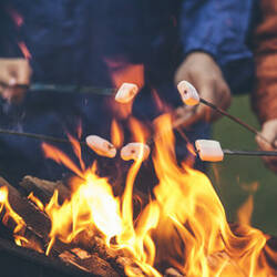 Kampvuur met marshmallows